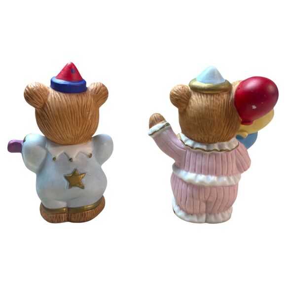 Homco Circus Bear Figurines #1449 Set of 4 Vintage Clown Bears w/ Stickers - Picture 5 of 8